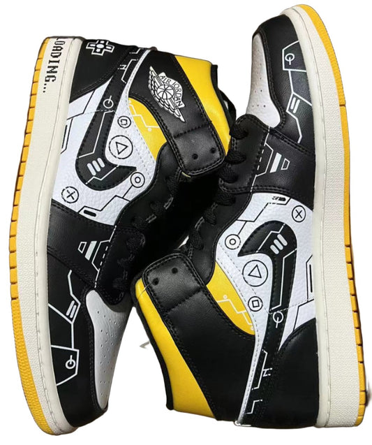 Jordan 1 White Black Yellow PS5